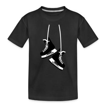 Schlittschuhe - Kinder Premium Bio T-Shirt - Schwarz - Vorne