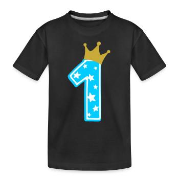 1 couronne 1er anniversaire 1 an - T-shirt bio Premium Enfant - noir - Devant