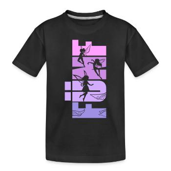 Feen 5. Geburtstag 5 Jahre alt Mädchen Fee - Kinder Premium Bio T-Shirt - Schwarz - Vorne