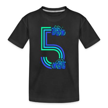 5. Geburtstag Rennauto 5 Jahre alt Rennwagen - Kinder Premium Bio T-Shirt - Schwarz - Vorne