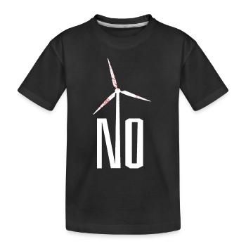 NON! Éolienne non merci - danger pour les oiseaux - T-shirt bio Premium Enfant - noir - Devant