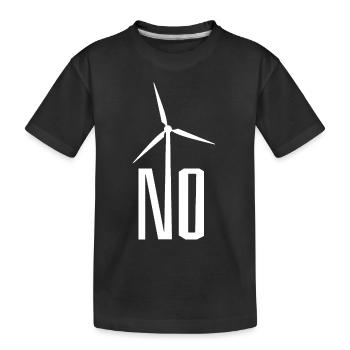 NON! Éolienne non merci - danger pour les oiseaux - T-shirt bio Premium Enfant - noir - Devant