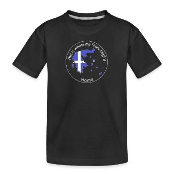 Where my story begins | Griechenland Greece - Kinder Premium Bio T-Shirt - Schwarz - Vorne
