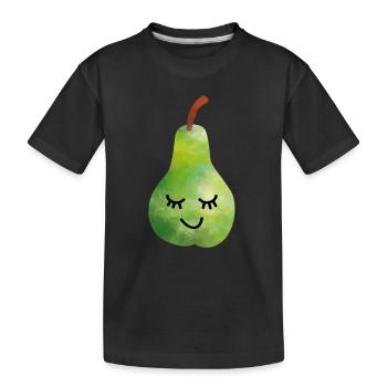 birne - Kinder Premium Bio T-Shirt - Schwarz - Vorne