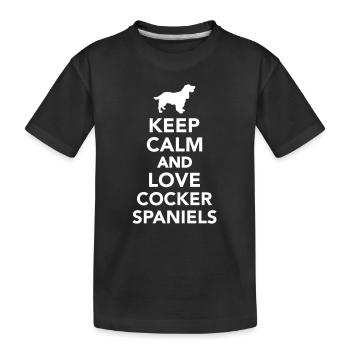 Cocker Spaniel - Kinder Premium Bio T-Shirt - Schwarz - Vorne