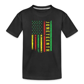 Juneteenth dans un drapeau pour l’histoire des Noirs africains - T-shirt bio Premium Enfant - noir - Devant
