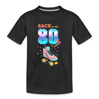 Zurück zu den 80er Jahren Rollschuh Retro Vintage 80er Jahre - Kinder Premium Bio T-Shirt - Schwarz - Vorne