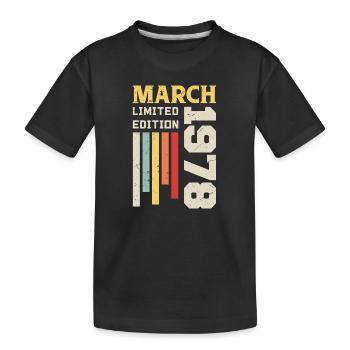 March 1978 - Birthday Gift March 1978 Anniv - Kids' Premium Organic T-Shirt - black - Front