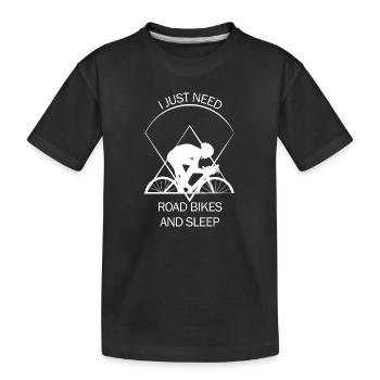 Racer - Kids' Premium Organic T-Shirt - black - Front