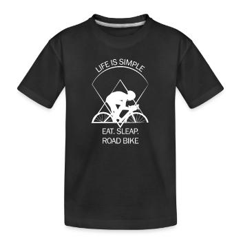 Rennrad - Kinder Premium Bio T-Shirt - Schwarz - Vorne