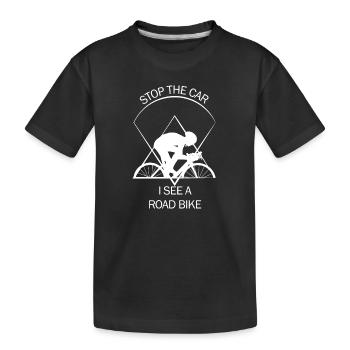 Rennrad - Kinder Premium Bio T-Shirt - Schwarz - Vorne
