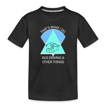 Bus Busfahrer Schulbus Autobus Busfahrerin - Kinder Premium Bio T-Shirt - Schwarz - Vorne