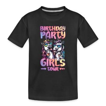 Visite des filles d’anniversaire - T-shirt bio Premium Enfant - noir - Devant
