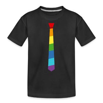 Arc-en-cravate - Drapeau - Drapeau - Gay Pride - T-shirt bio Premium Enfant - noir - Devant