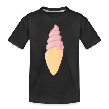 Ice Cream / Eiscreme / Softeis - Kinder Premium Bio T-Shirt - Schwarz - Vorne