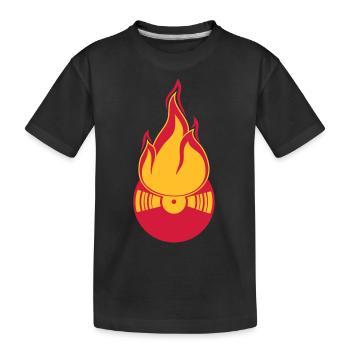 party dj fête club disco musique dance vinyl plat - T-shirt bio Premium Enfant - noir - Devant