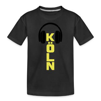 Köln City DJ Music Dubstep Shirt - Kinder Premium Bio T-Shirt - Schwarz - Vorne