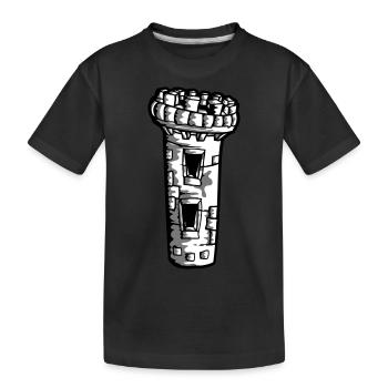 Mittelalter Turm Burg - Kinder Premium Bio T-Shirt - Schwarz - Vorne