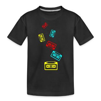Kassette Symbol - Kinder Premium Bio T-Shirt - Schwarz - Vorne