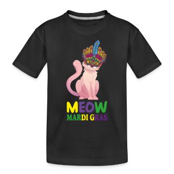 funny cats, meow mardi gras, meow, mardi gras cats - T-shirt bio Premium Enfant - noir - Devant