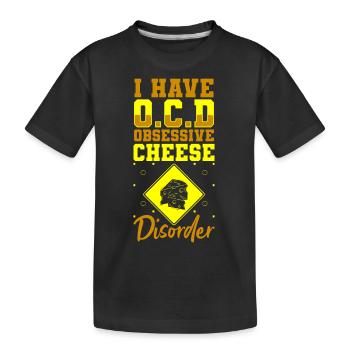 Amateur de fromage cheddar - T-shirt bio Premium Enfant - noir - Devant