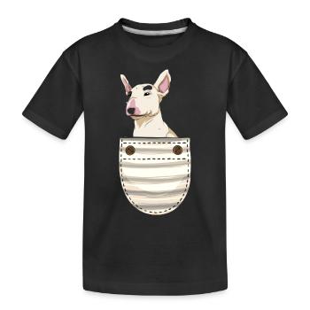 Cute Dog Gift Chest Bag Bull Terrier - Kids' Premium Organic T-Shirt - black - Front