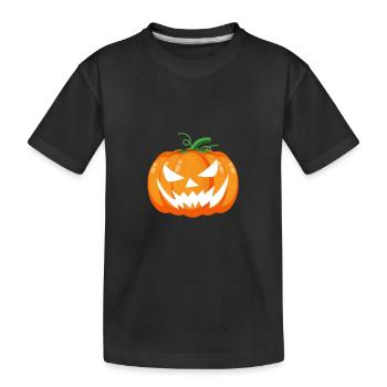 Halloween-Kürbis - Kinder Premium Bio T-Shirt - Schwarz - Vorne