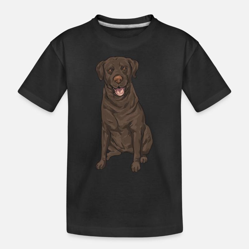 Chien Labrador Retriever chocolat - T-shirt bio Premium Enfant - noir
