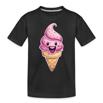 Lächelnde Eiskreation - Kinder Premium Bio T-Shirt - Schwarz - Vorne
