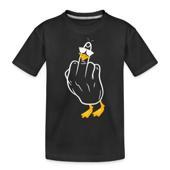 Goose Middle Finger Humor - Kids' Premium Organic T-Shirt - black - Front