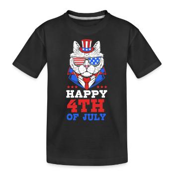 Vierter Juli Nationalfarben Nationalfeiertag USA - Kinder Premium Bio T-Shirt - Schwarz - Vorne