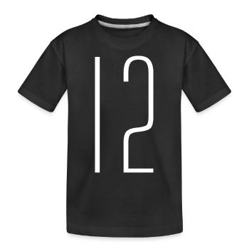 12 - Kinder Premium Bio T-Shirt - Schwarz - Vorne