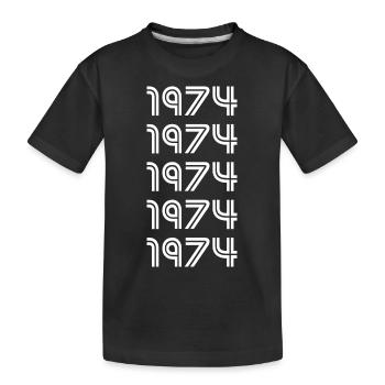 Geburtsjahr 1974 - Kinder Premium Bio T-Shirt - Schwarz - Vorne