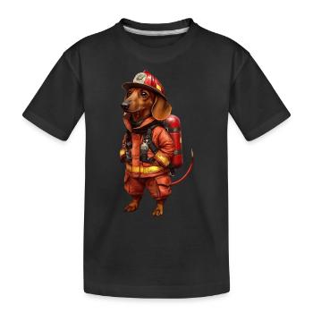 Dackel - Kinder Premium Bio T-Shirt - Schwarz - Vorne