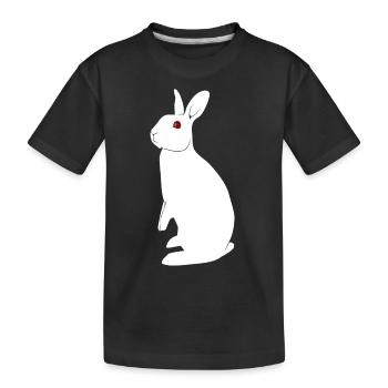 Albino Kaninchen - Kinder Premium Bio T-Shirt - Schwarz - Vorne