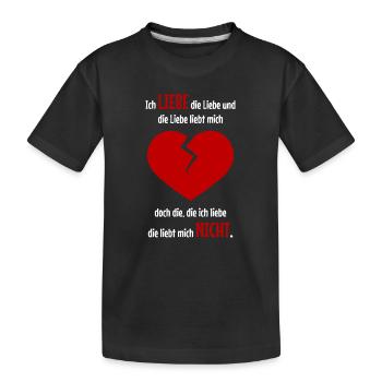 Herzschmerz für sie - Kinder Premium Bio T-Shirt - Schwarz - Vorne