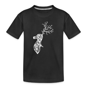Hirsch - Kinder Premium Bio T-Shirt - Schwarz - Vorne