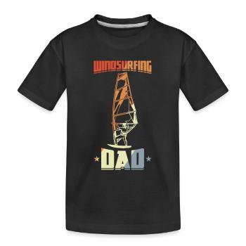 Daddy Windsurfing - Kids' Premium Organic T-Shirt - black - Front
