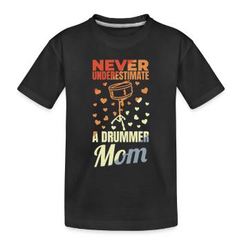 Trommlerin Mutter - Kinder Premium Bio T-Shirt - Schwarz - Vorne