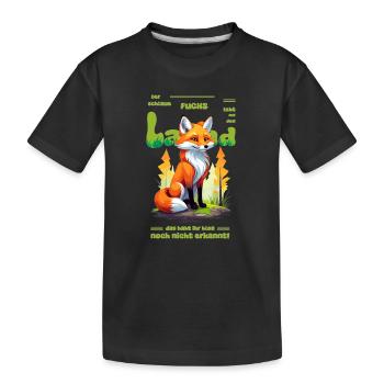 Der schlaue Fuchs vom Land - Kinder Premium Bio T-Shirt - Schwarz - Vorne