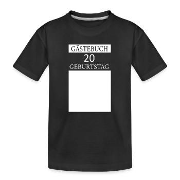 Gästebuch 20. Geburtstag Unterschrift T-shirt - Kinder Premium Bio T-Shirt - Schwarz - Vorne