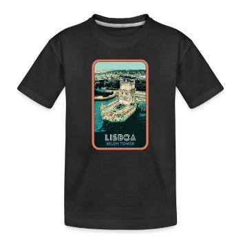 Tour durch Belém in Portugal: Blick auf das Meer - Kinder Premium Bio T-Shirt - Schwarz - Vorne