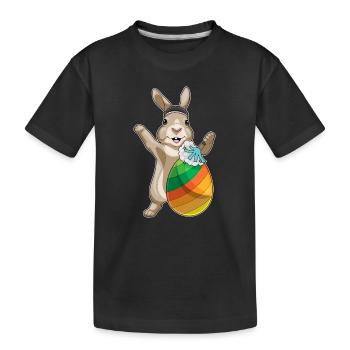 Osterhase Ostern Reinigung - Kinder Premium Bio T-Shirt - Schwarz - Vorne