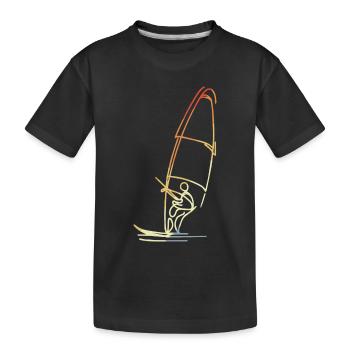 Planche à voile Croquis Vintage - T-shirt bio Premium Enfant - noir - Devant