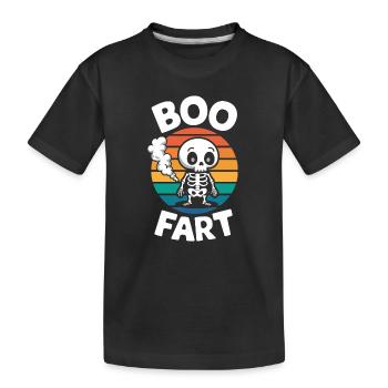 Squelette qui pète – Halloween drôle - T-shirt bio Premium Enfant - noir - Devant
