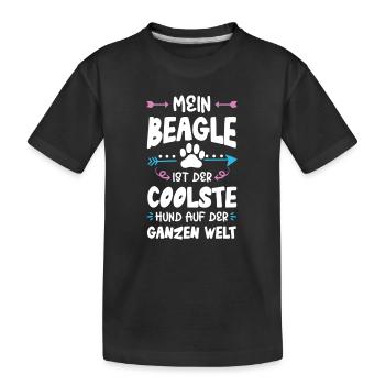 Beagle Dog Saying - Kids' Premium Organic T-Shirt - black - Front