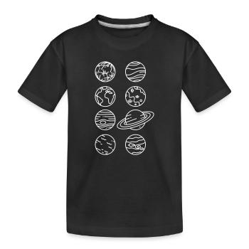 Planètes du système solaire – Espace du système solaire - T-shirt bio Premium Enfant - noir - Devant