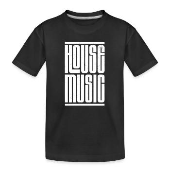 house music bold logo - Kids' Premium Organic T-Shirt - black - Front