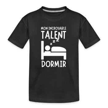 Humor Talent Sleep Nap Gift Sleeper - Kids' Premium Organic T-Shirt - black - Front
