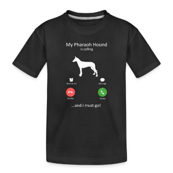 Mon chien pharaon m’appelle et je dois y aller cadeau - T-shirt bio Premium Enfant - noir - Devant